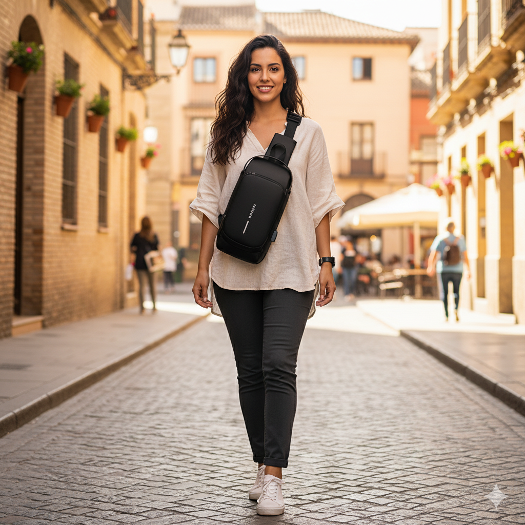 SmartGuard™ – Bolso de Hombro Antirrobo con Puerto USB